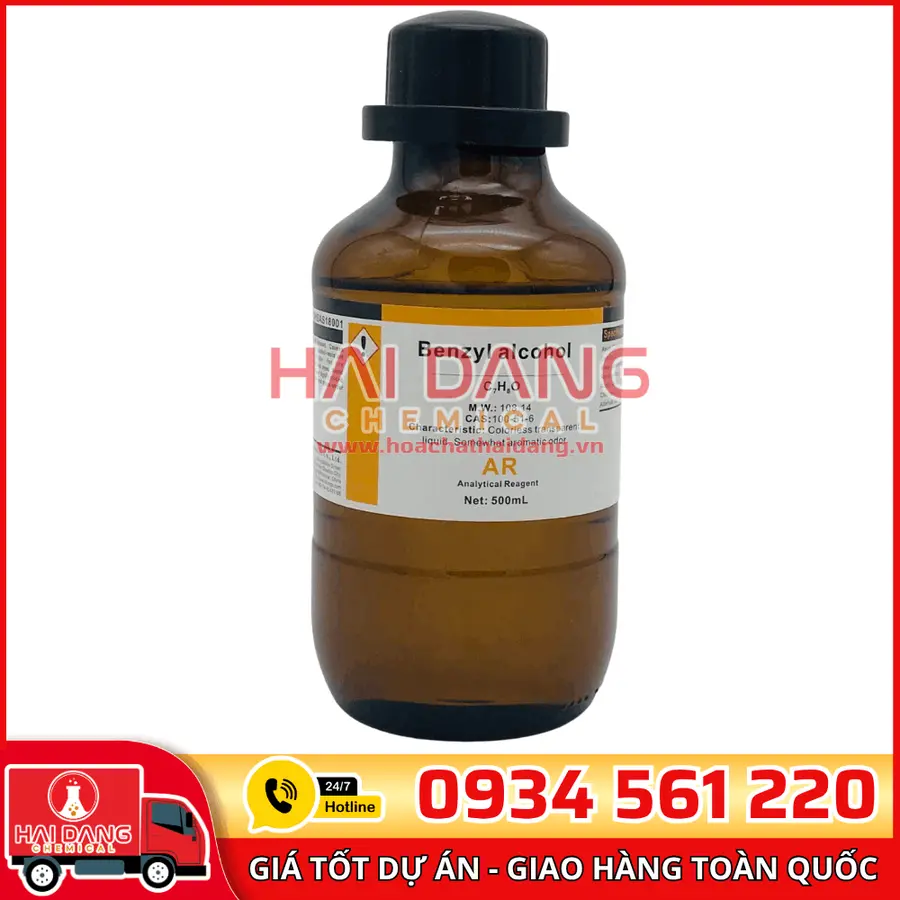 Benzyl Alcohol C₇H₈O, lọ 500g - hãng Xilong