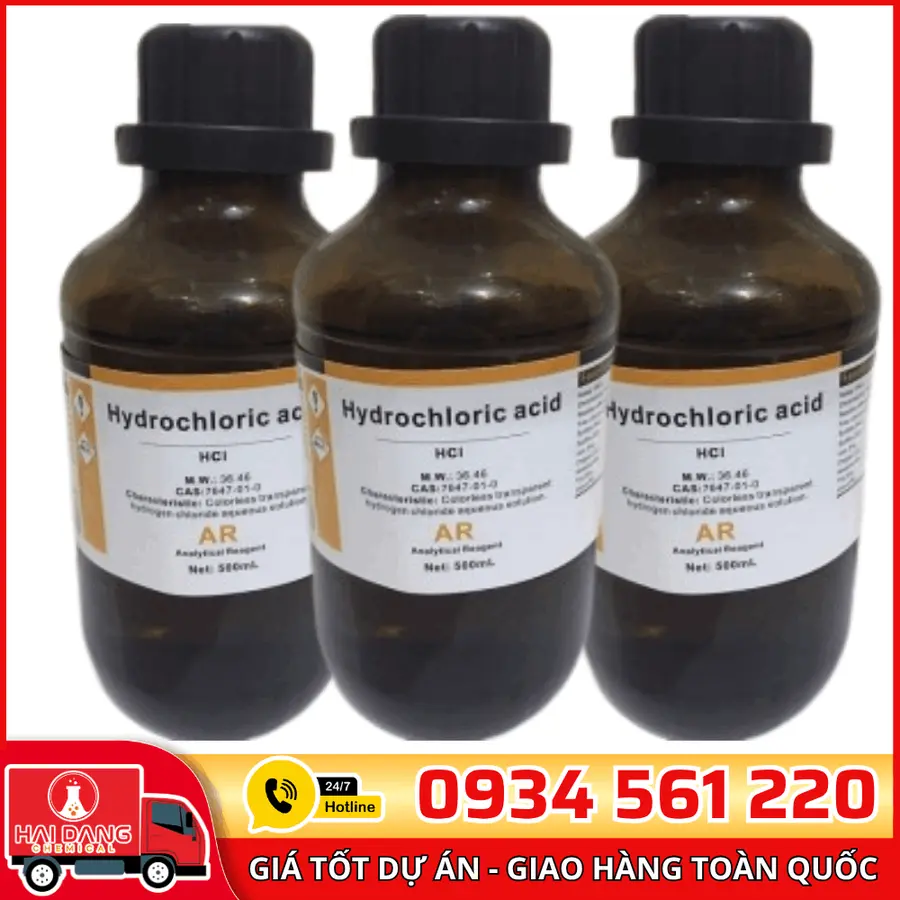 Hydrochloric Acid 37% HCl, lọ 500g - hãng Xilong