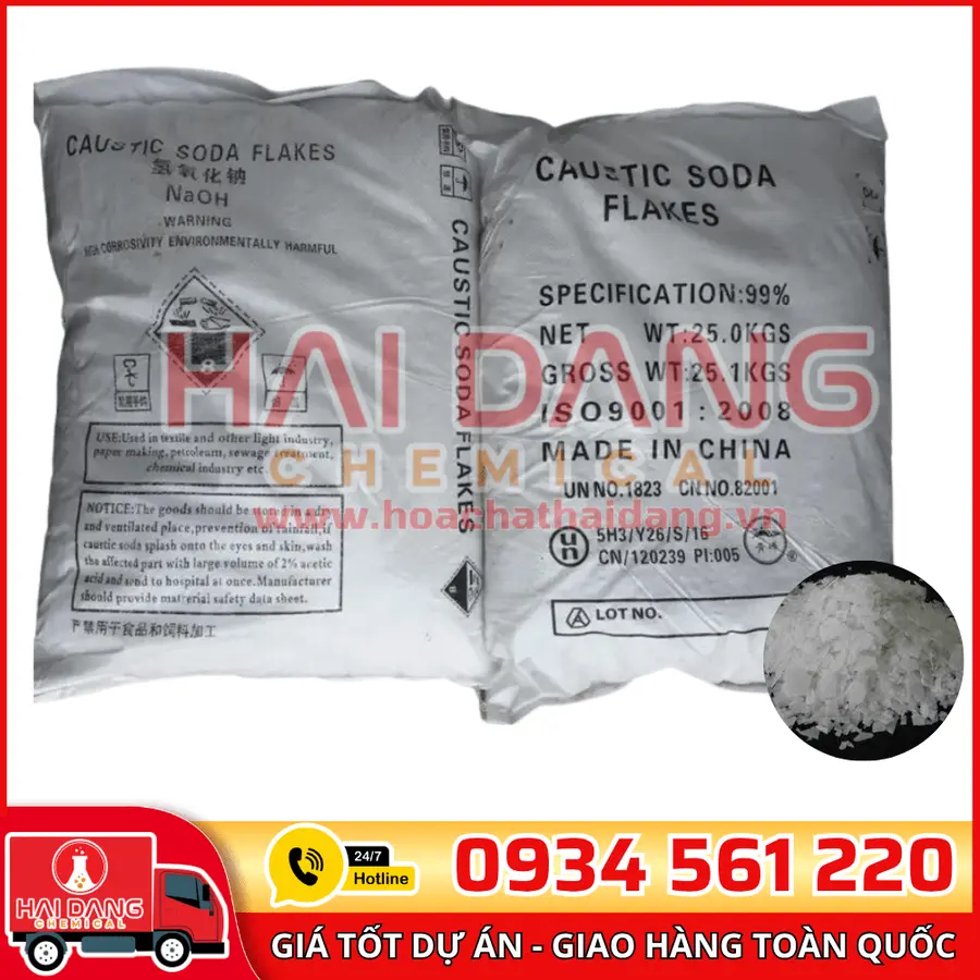 Xút Vảy NaOH 98% Trung Quốc | Hóa Chất Hải Đăng | Giá Tốt Giao Nhanh