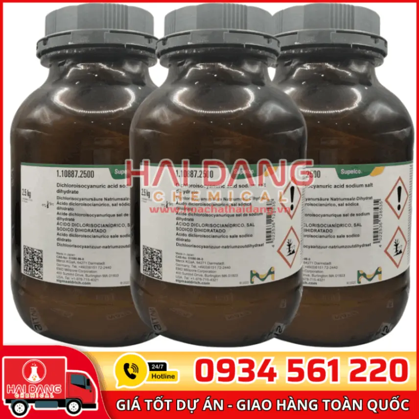 Dichloroisocyanuric acid sodium salt dihydrate, lọ 2,5kg – Merck