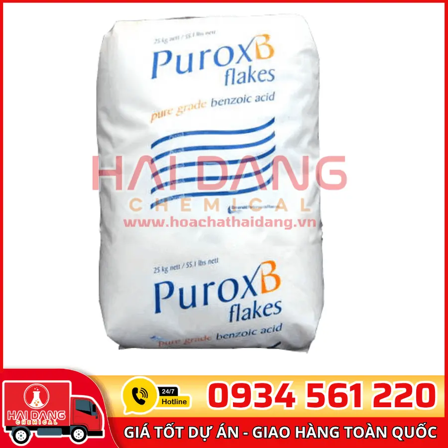 Acid Benzoic C₆H₅COOH 98% Trung Quốc 25kg/bao