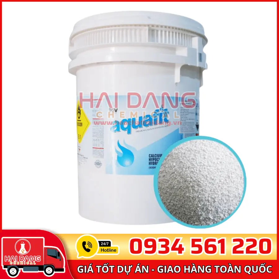 Chlorine Aquafit Ca(ClO)2 70% Ấn Độ Thùng 45 Kg