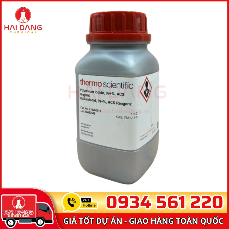 Potassium iodide 99+%  lọ 1kg, hãng Fisher