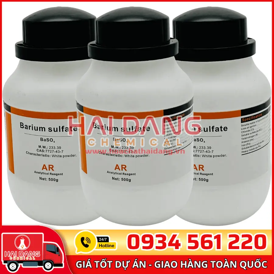 Barium Sulfate BaSO₄, lọ 500g - hãng Xilong