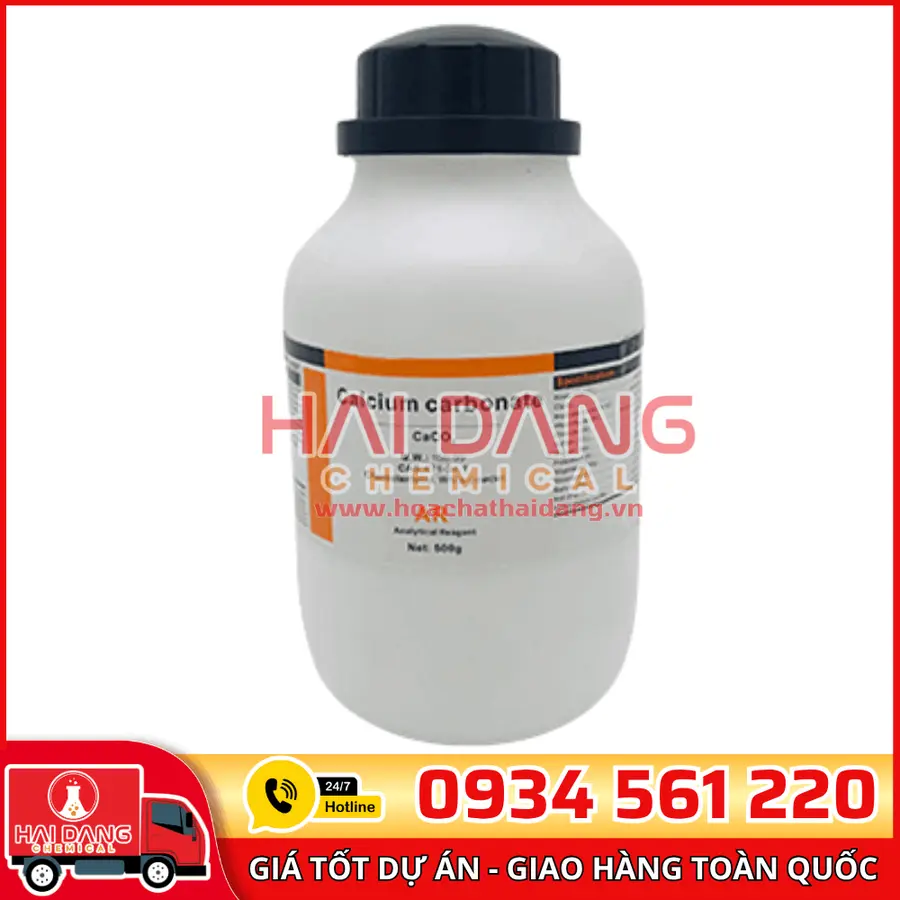Calcium Carbonate CaCO₃, lọ 500g - hãng Xilong