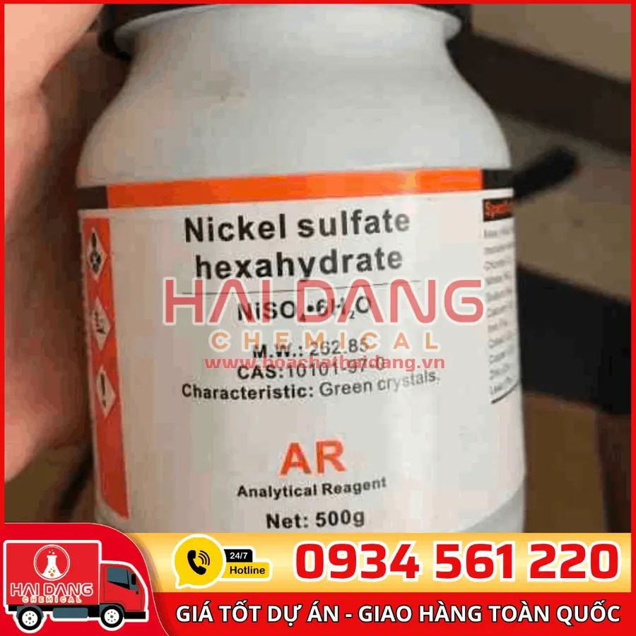Niken Sunphat NiSO₄·6H₂O, lọ 500g - hãng Xilong