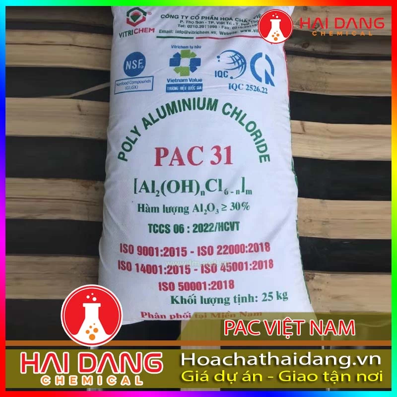 Chất Trợ Lắng Poly Aluminium Chloride PAC 31% Việt Nam