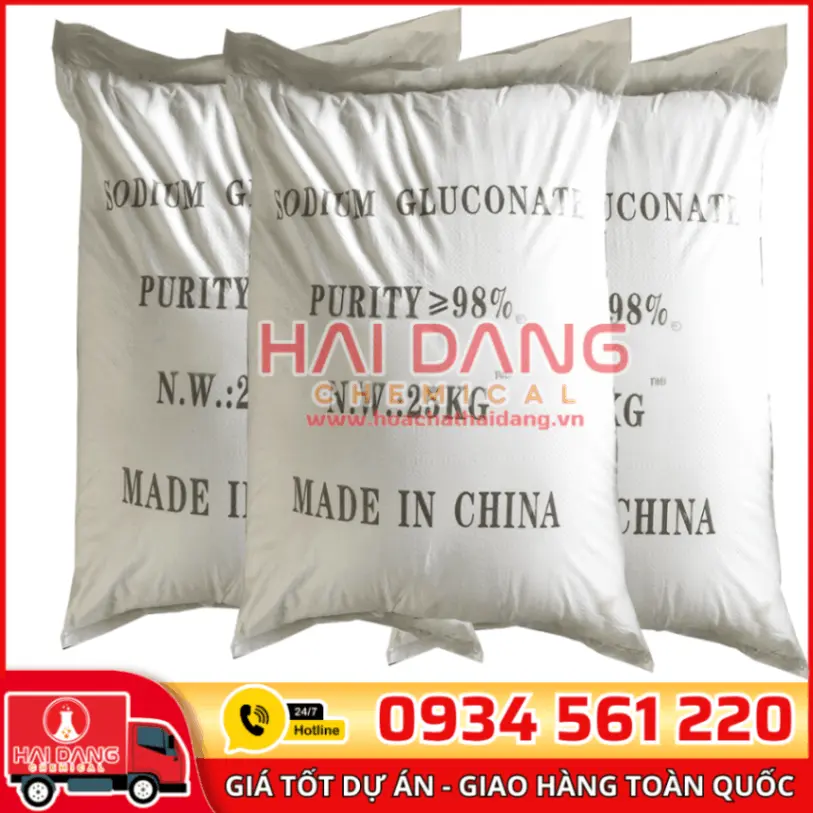 Sodium Gluconate (Đường Nho) Trung Quốc Bao 25kg 