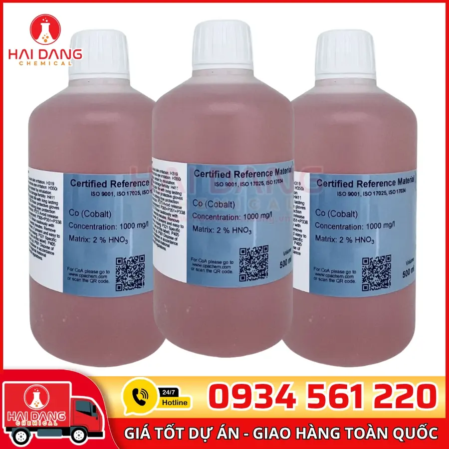 Dung Dịch Chuẩn Co 1g/L Chai 500ml Dùng Cho AAS – CPAchem