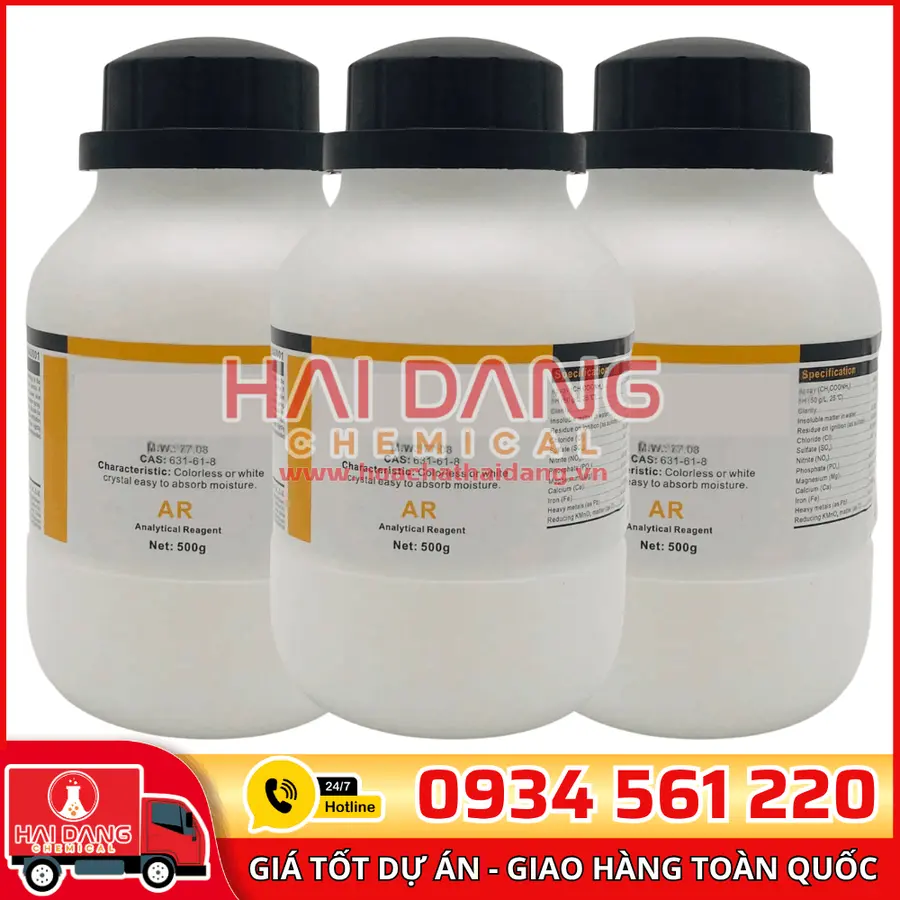Amonium Oxalat (NH₄)₂C₂O₄, lọ 500g - hãng Xilong