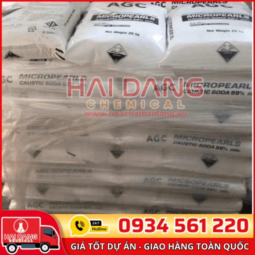 Sodium Hydroxide 99% Xút Vảy NaOH Thái Lan