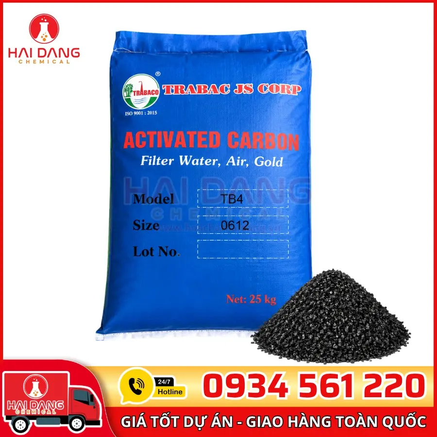 Than Hoạt Tính Gáo Dừa TB4 Iodine 800-900 Việt Nam Bao 25kg