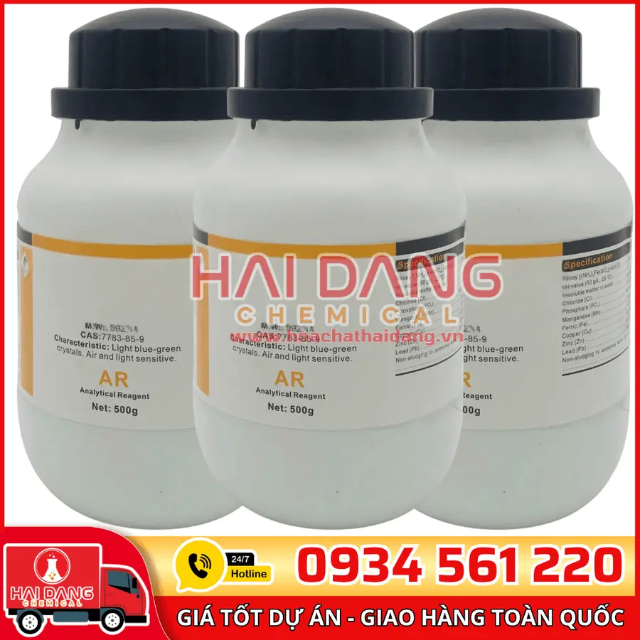 Ammonium Hydrogen Phosphate (NH₄)₂HPO₄, lọ 500g - hãng Xilong