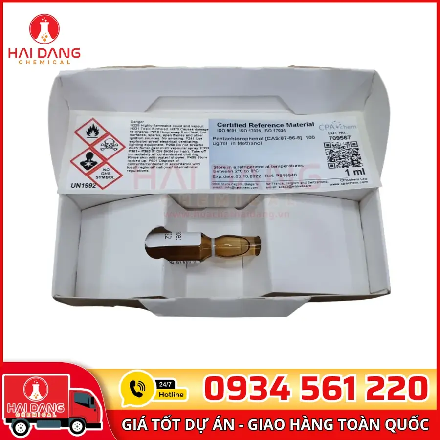 Pentachlorophenol 100 µgml 1mL Dung Dịch Chuẩn GC MS CPAchem