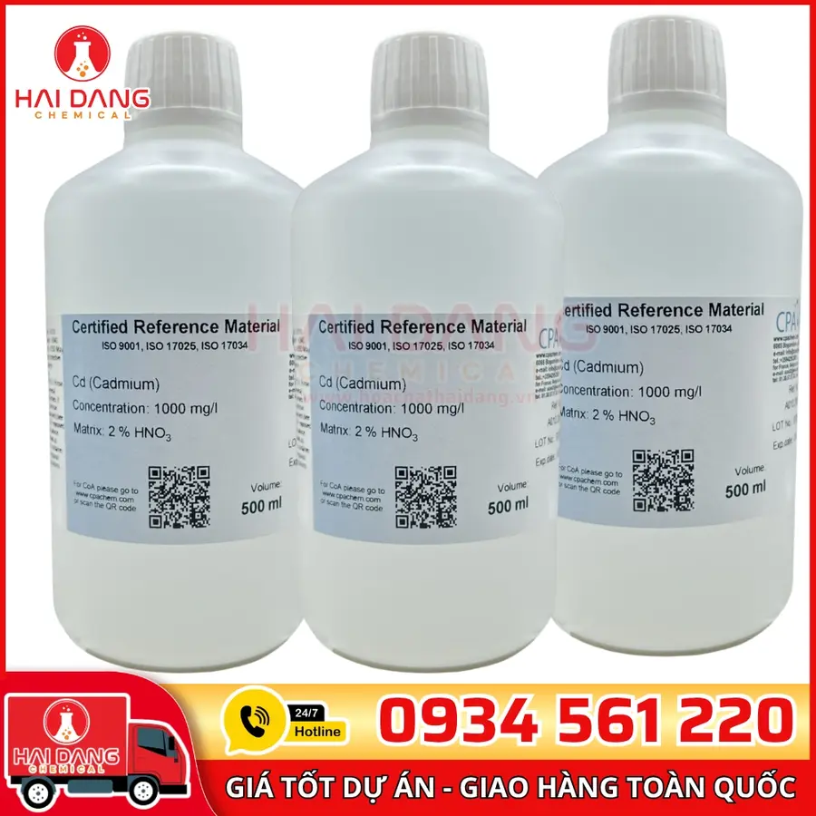 Dung Dịch Chuẩn Cadmium (Cd) 1g/L CPAchem 500mL