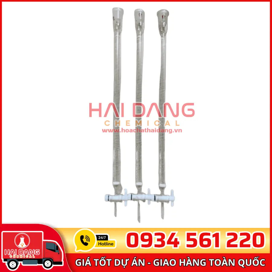 Cột sắc ký không có lớp lọc, cổ nhám, kích thước 15x200mm và 15x300mm Trung Quốc 
