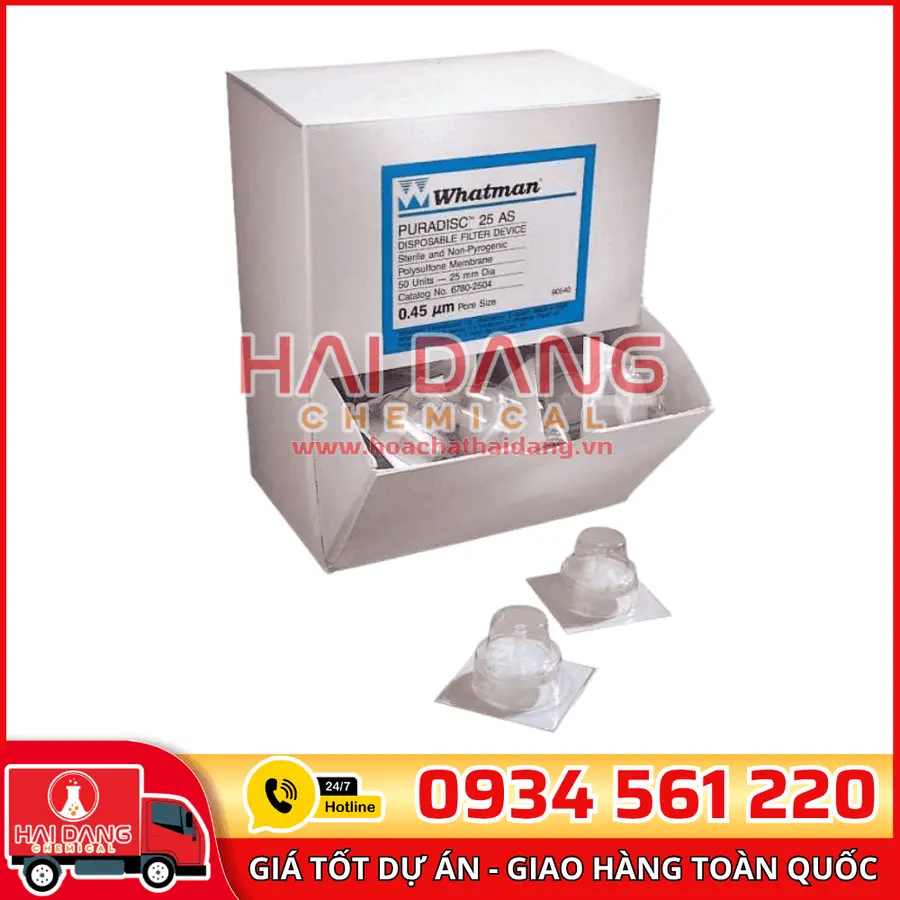 Puradisc 25 Syringe Filter PTFE 0.45µm, 25mm, hãng Whatman – Anh