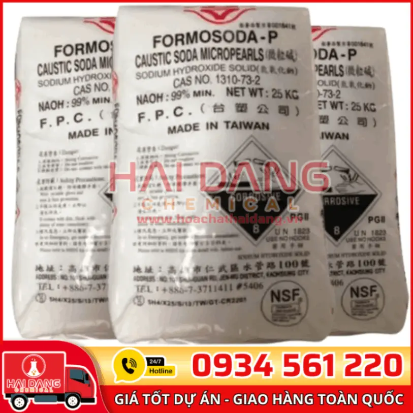Caustic Soda Xút Vảy Sodium Hydroxide NaOH 99% Đài Loan
