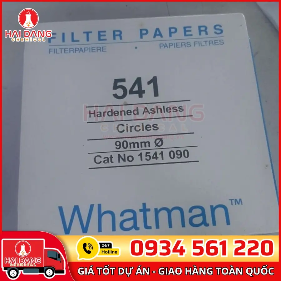 Giấy lọc định lượng 541, không tro, nhanh 22 um, 110mm, 100 cái/ hộp, mã 1541-110 hãng Whatman