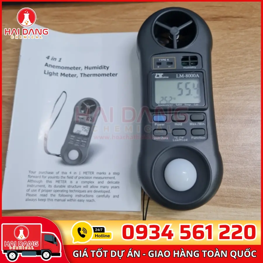 Máy đo nhiệt độ, tốc độ gió, ánh sáng, độ ẩm
