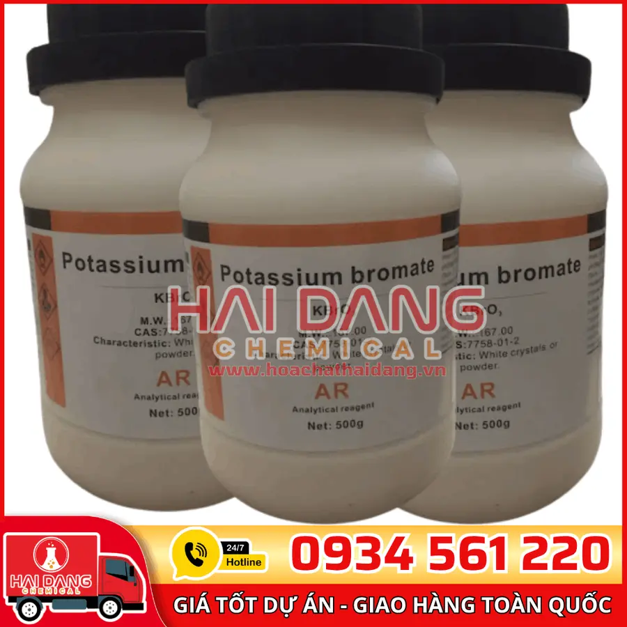 Potassium Bromate KBrO₃, lọ 500g - hãng Xilong