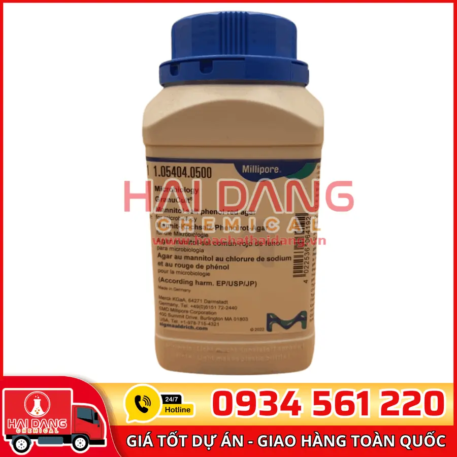 Mannitol Salt Phenol-Red Agar, lọ 500g-Merck