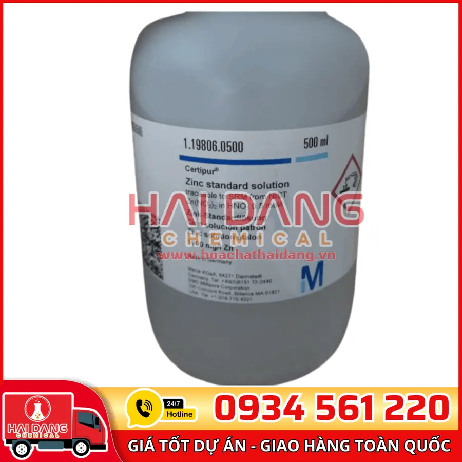 Dung dịch chuẩn Kẽm (Zn) 1000 mg/L lọ 500ml – Merck