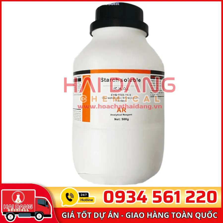 Tinh Bột (C₆H₁₀O₅)ₙ, lọ 500g - hãng Xilong