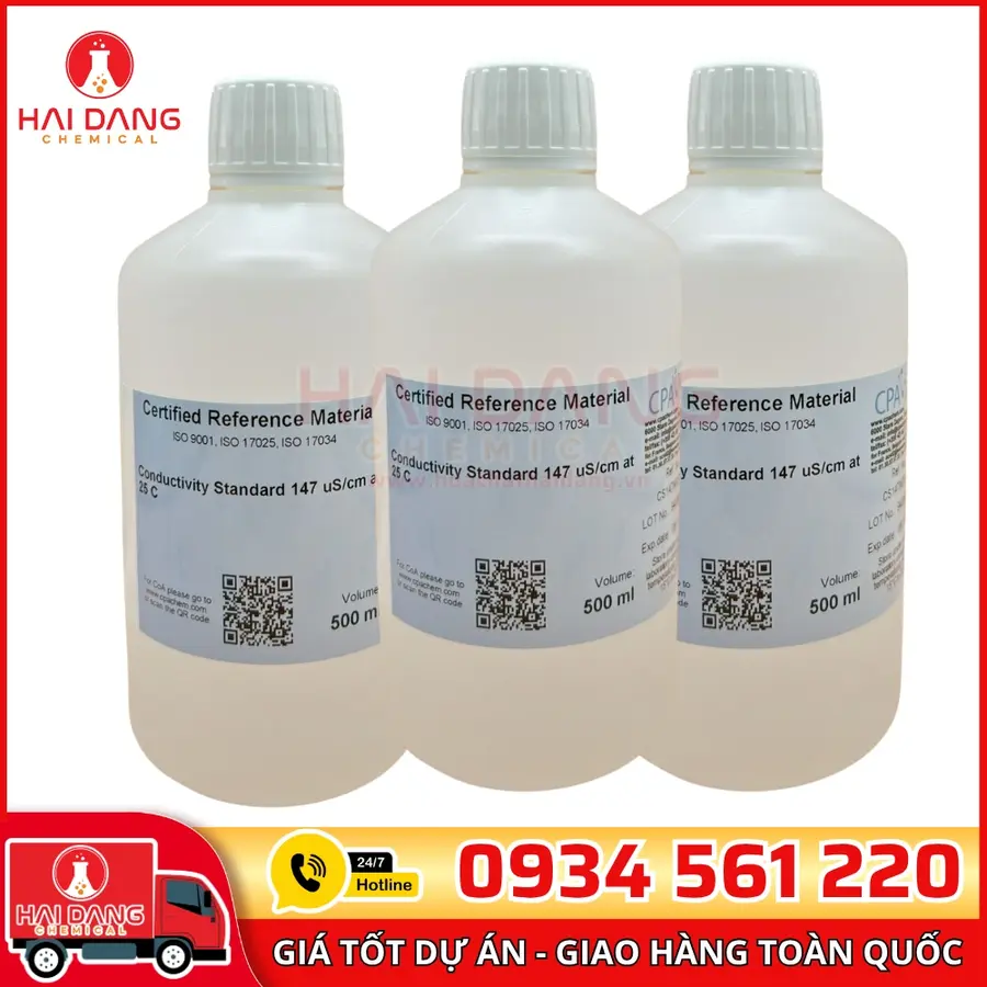Dung Dịch Chuẩn Độ Dẫn 147µS/cm Chai 500mL CPAchem