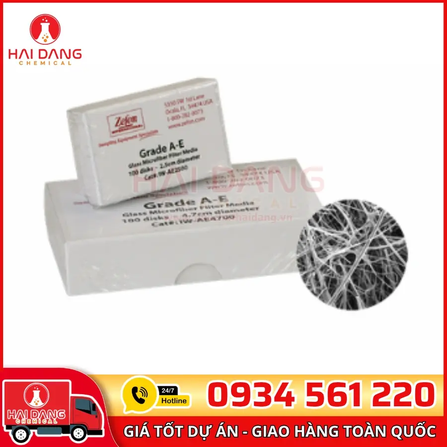 Màng lọc sợi thủy tinh Grade 934-AH, 37mm, 100/pk, hãng Zefon - Mỹ