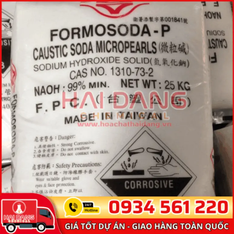 Xút Vảy Sodium Hydroxide NaOH 99% Caustic Soda Đài Loan