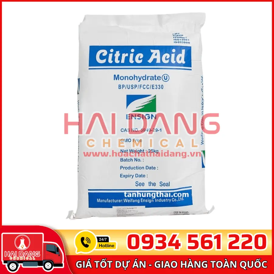 Acid Citric Monohydrate Axit Chanh C6H8O7.H2O Trung Quốc