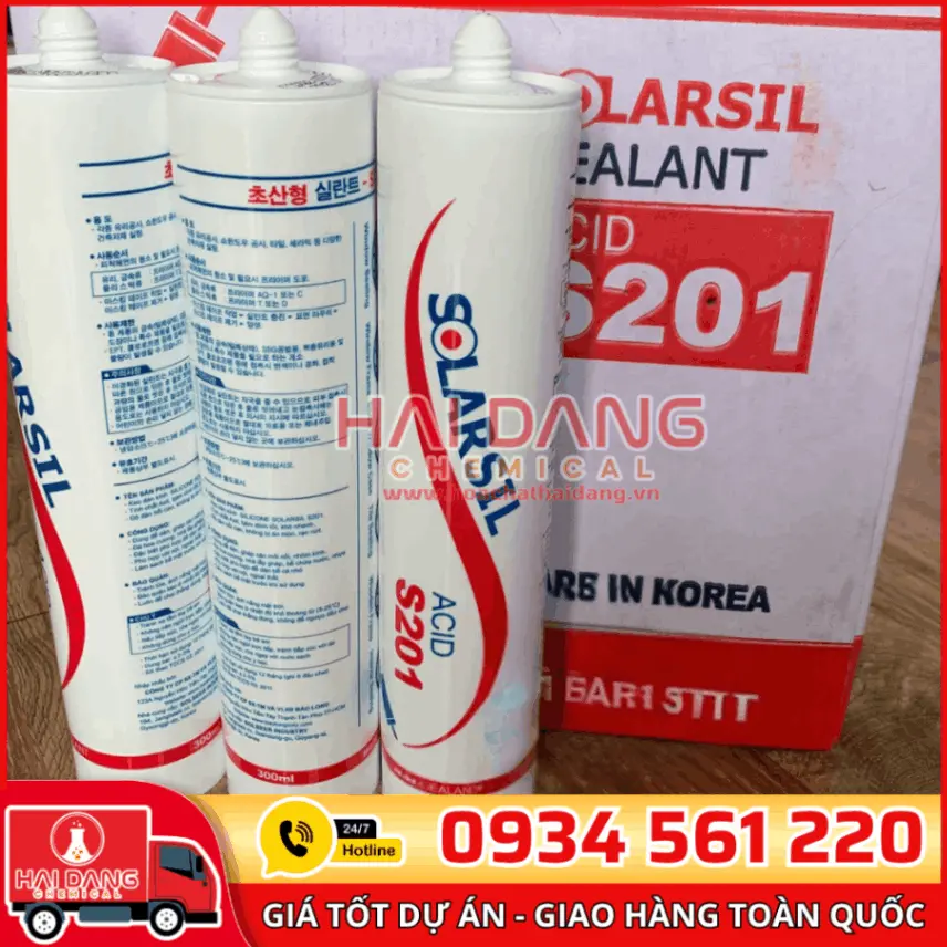 Solarsil S201–S501 – Keo Silicone Dán Kính, Trám Khe Bền Ngoài Trời