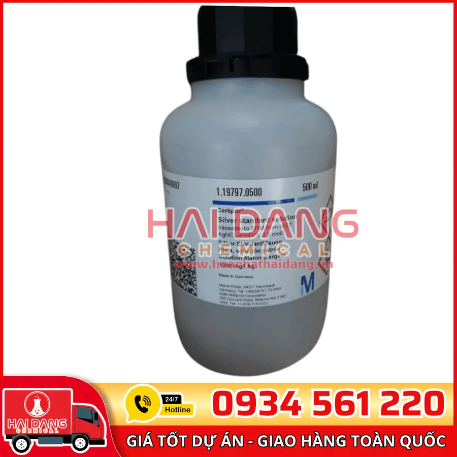 Dung dịch chuẩn Bạc (Silver) 1000 mg/L lọ 500ml - Merck