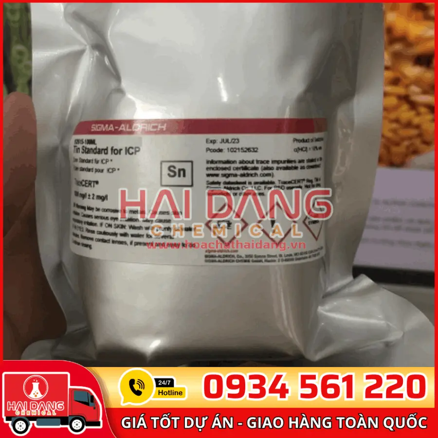 Dung Dịch Chuẩn Thiếc – Tin Standard for ICP TraceCERT®, 1000 mg/L Sn in HCl lọ 100ml, hãng Sigma