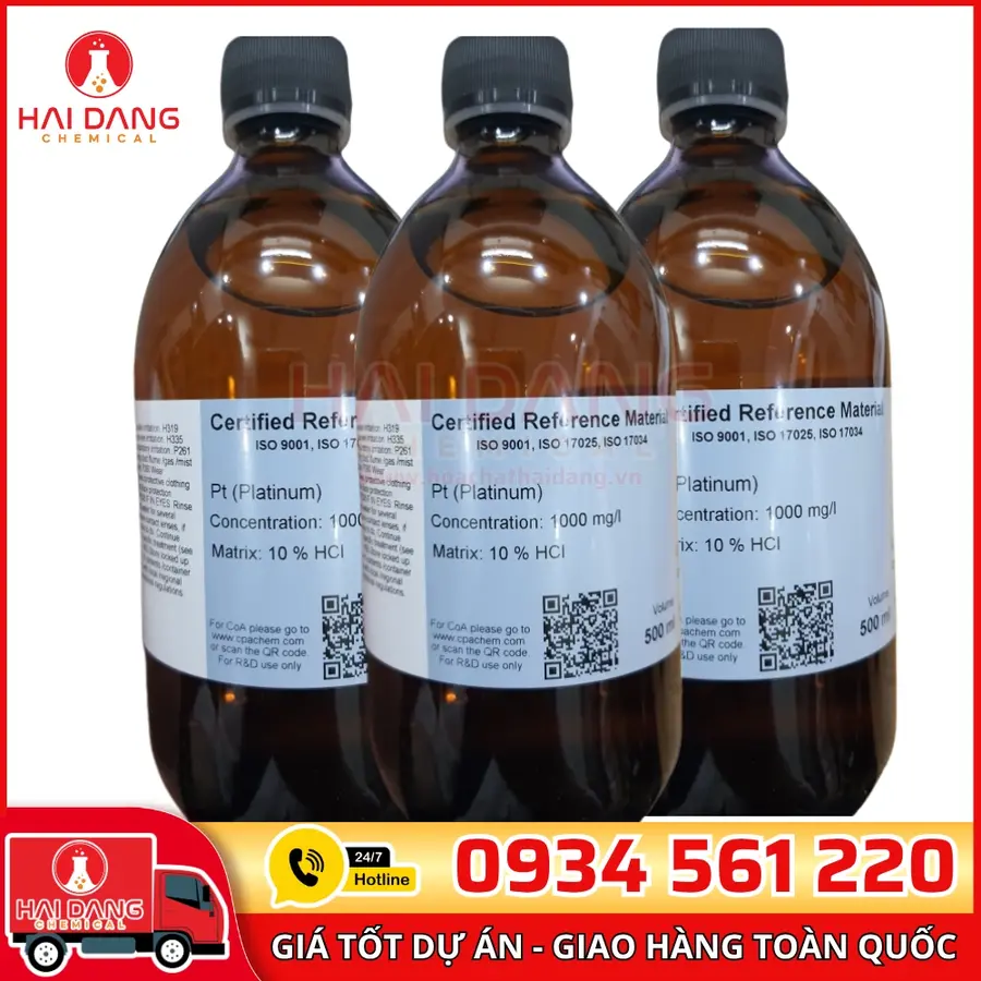 Dung Dịch Chuẩn Platinum Pt 1g/L Trong HCl 500mL – CPAchem