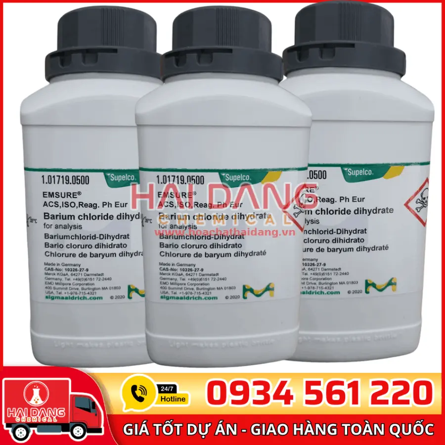 Barium chloride dihydrate lọ 500g - Merck
