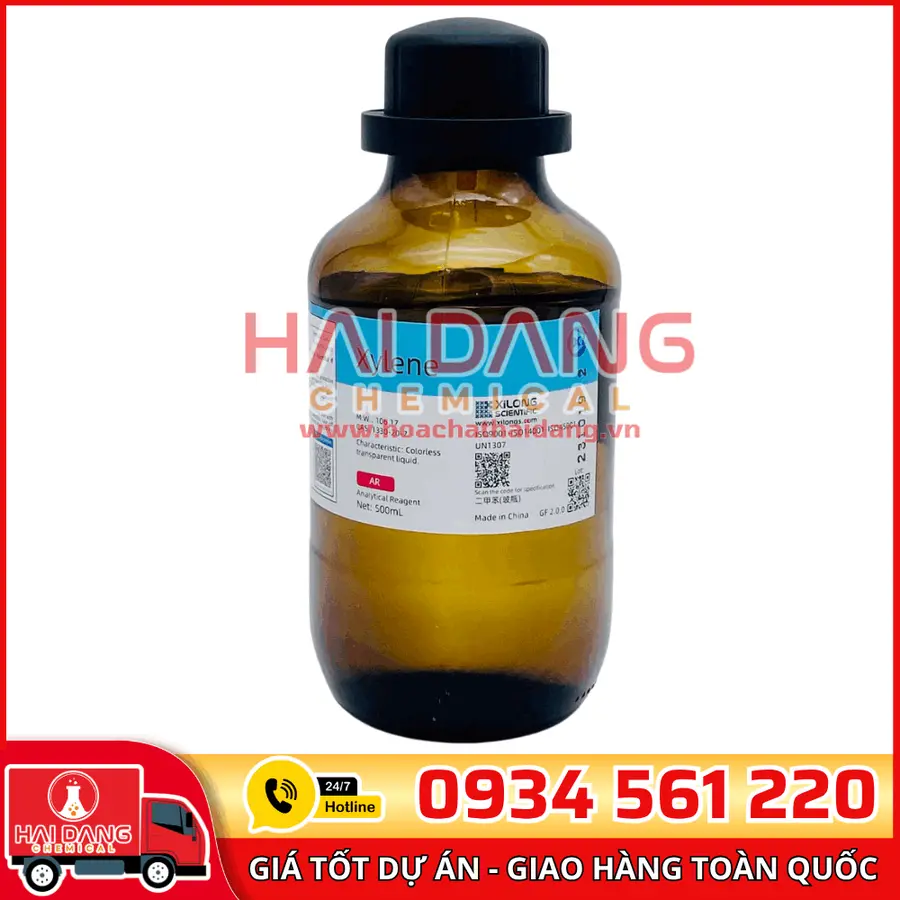 Xylene C₆H₄(CH₃)₂, lọ 500g - hãng Xilong