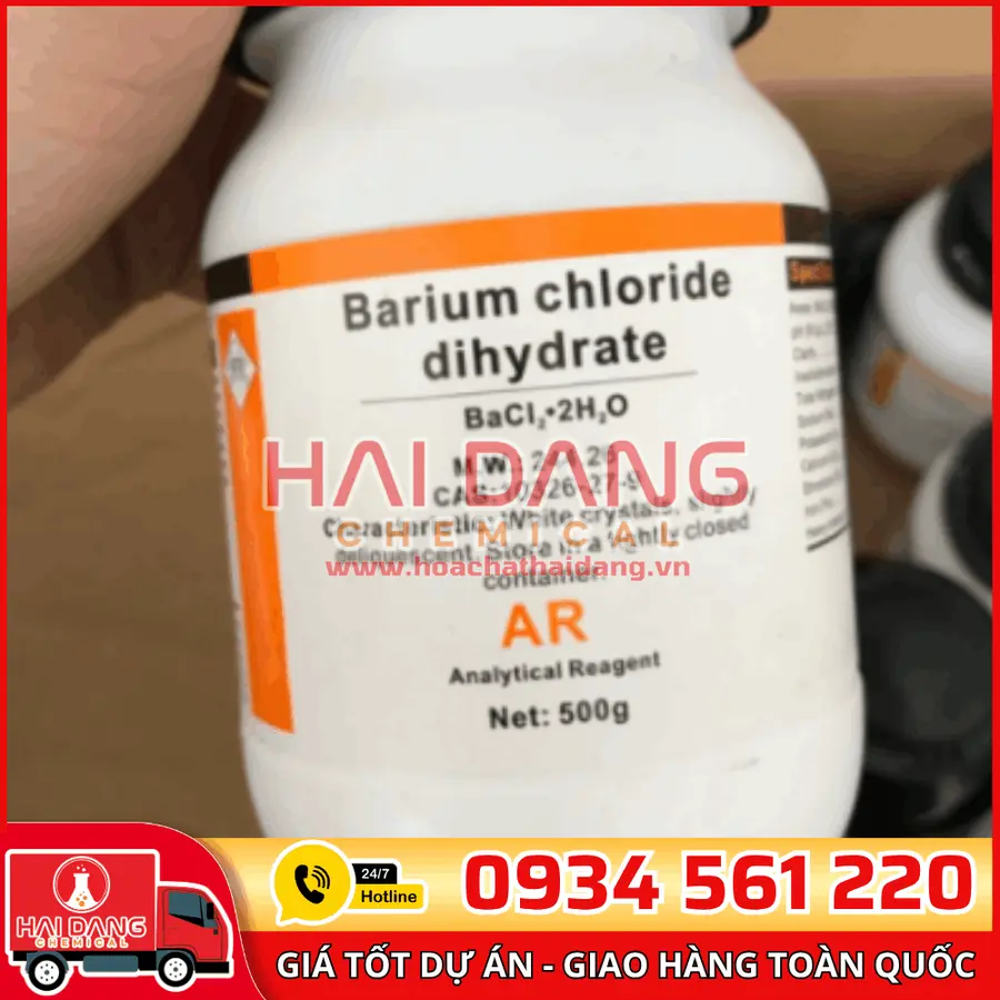 Barium Chloride BaCl₂, lọ 500g - hãng Xilong