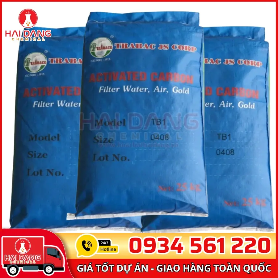 Than Hoạt Tính Gáo Dừa TB1 TBG0612 Iodine 1100-1200 Việt Nam Bao 25kg