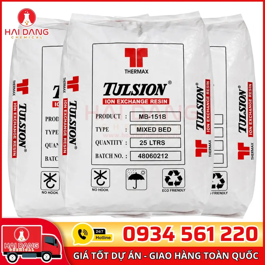 Hạt Trao Đổi Ion Tulsion MB 1518 Mixbed Ấn Độ Bao 25 Lít
