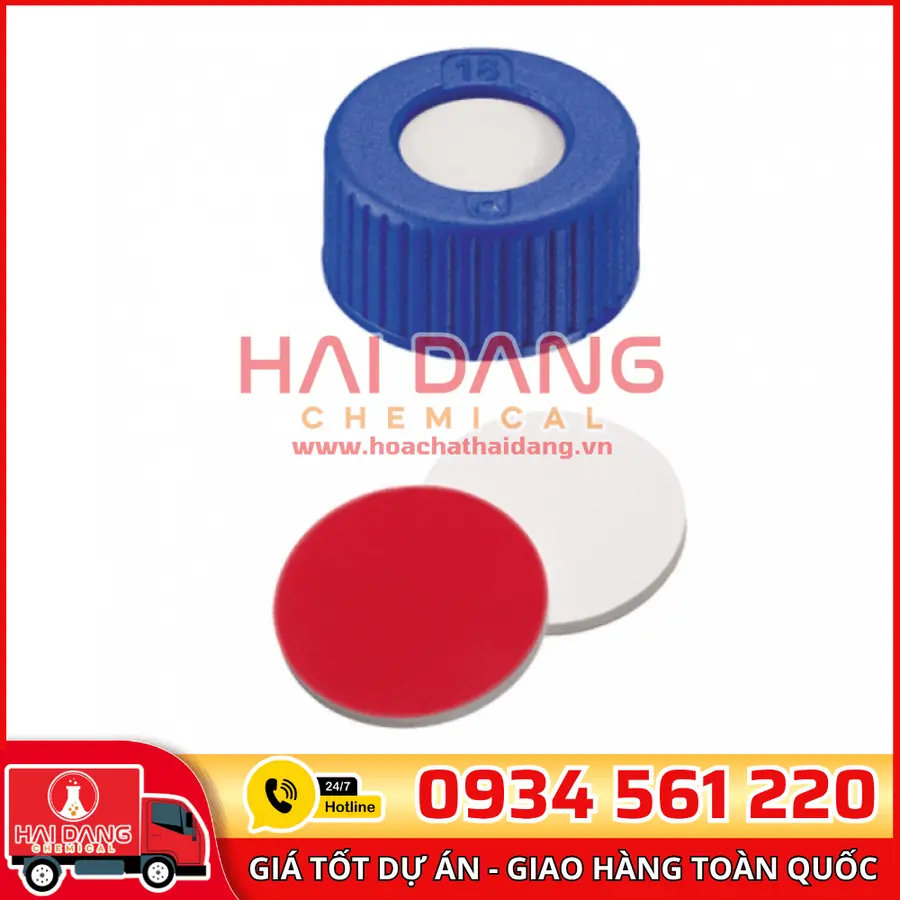 Septa 9mm Red PTFE/White Silicone dày 1mm (.040 in), 100 cái/gói, hãng Labfil – Trung Quốc