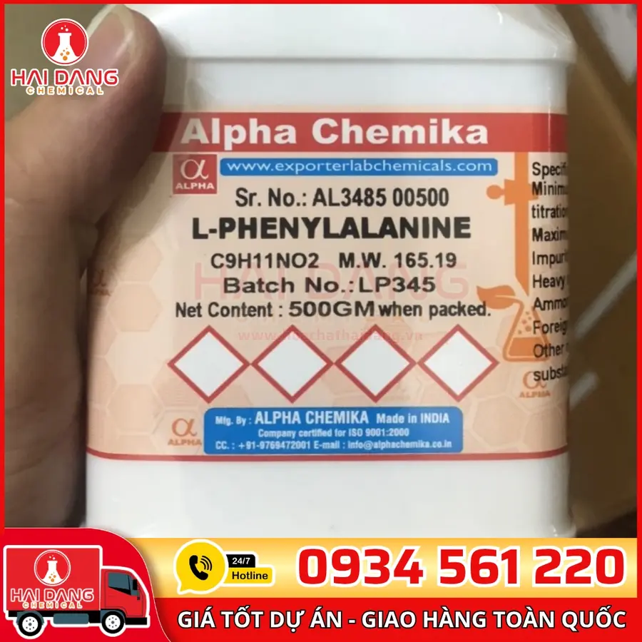 L-Phenylalanine lọ 500g, hãng Alpha Chemika