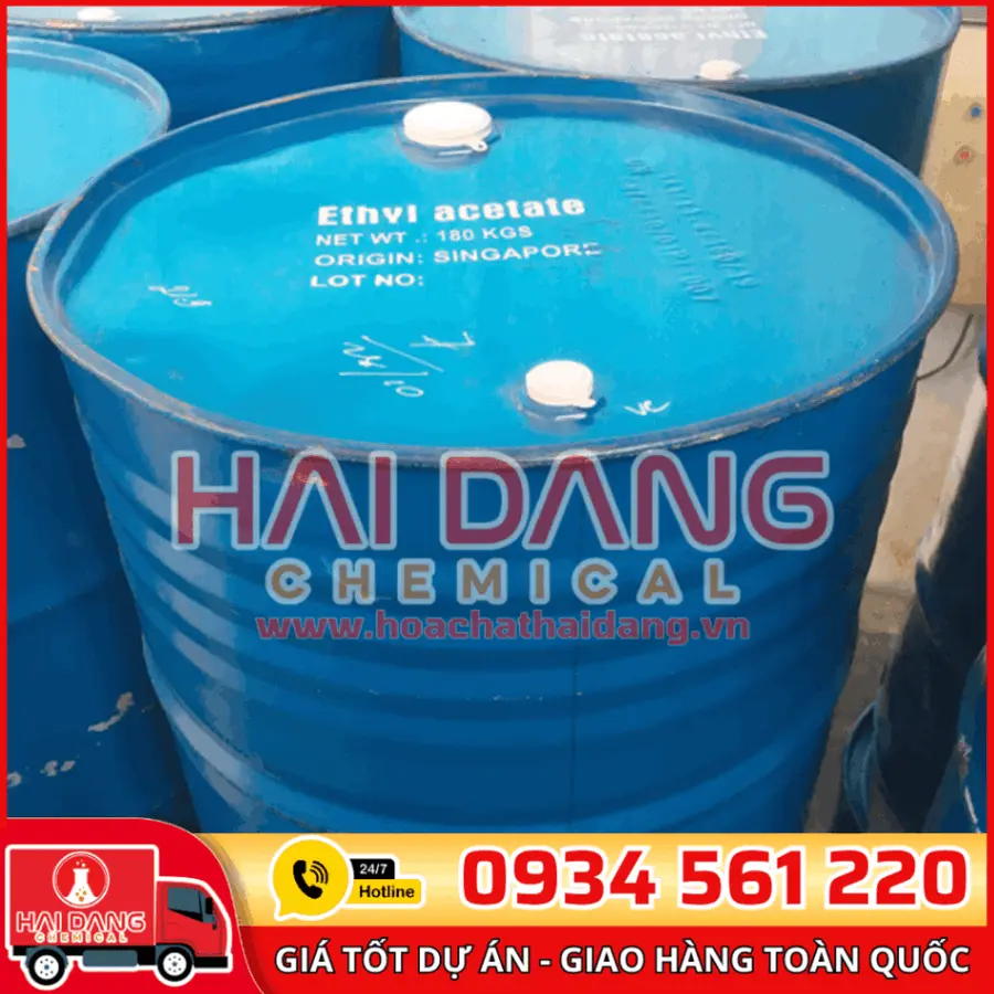 Dung Môi Ethyl Acetate (EA) C4H8O2, Singapore, 180kg/phuy
