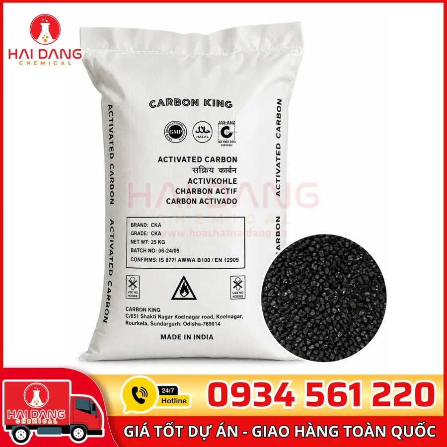 Than Hoạt Tính Hạt CKA Iodine 500 Ấn Độ Bao 25kg