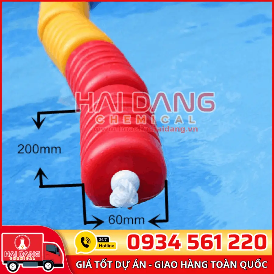 Dây Phao Chia Làn Bể Bơi Dạng Xúc Xích Nhựa ABS Bền Bỉ