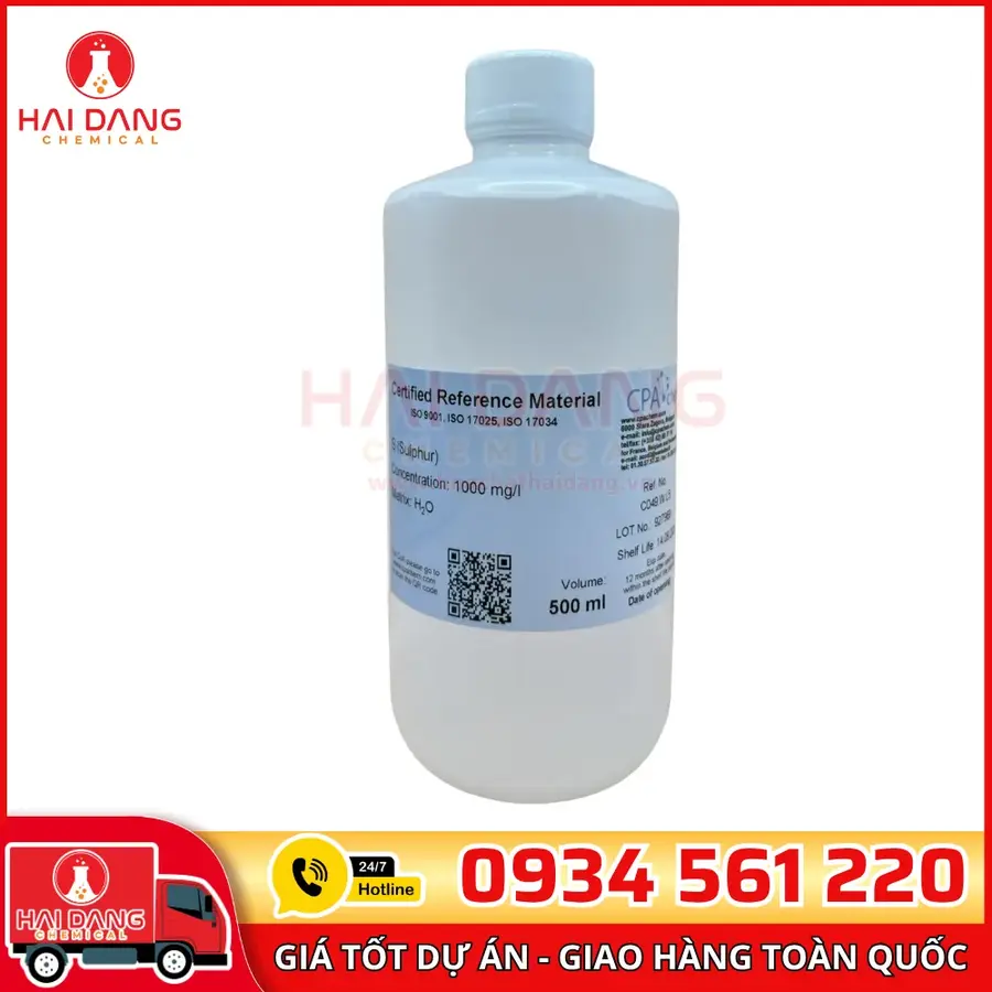 Sulphur S 1000mgL 100ml Dung Dịch Chuẩn ICP Phân Tích CPAchem