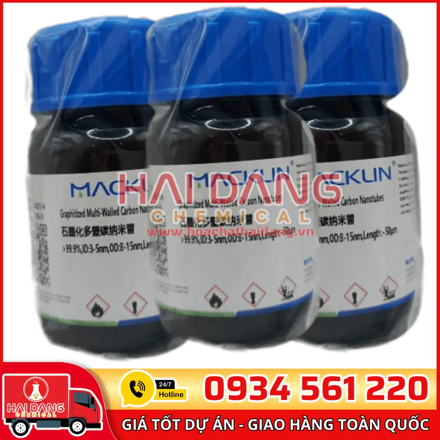 Graphitized Multi-Walled Carbon Nanotubes >99.9%,ID:3-5nm,OD:8-15nm,Length:~50μm 1g/ 5g/ 25g - Macklin