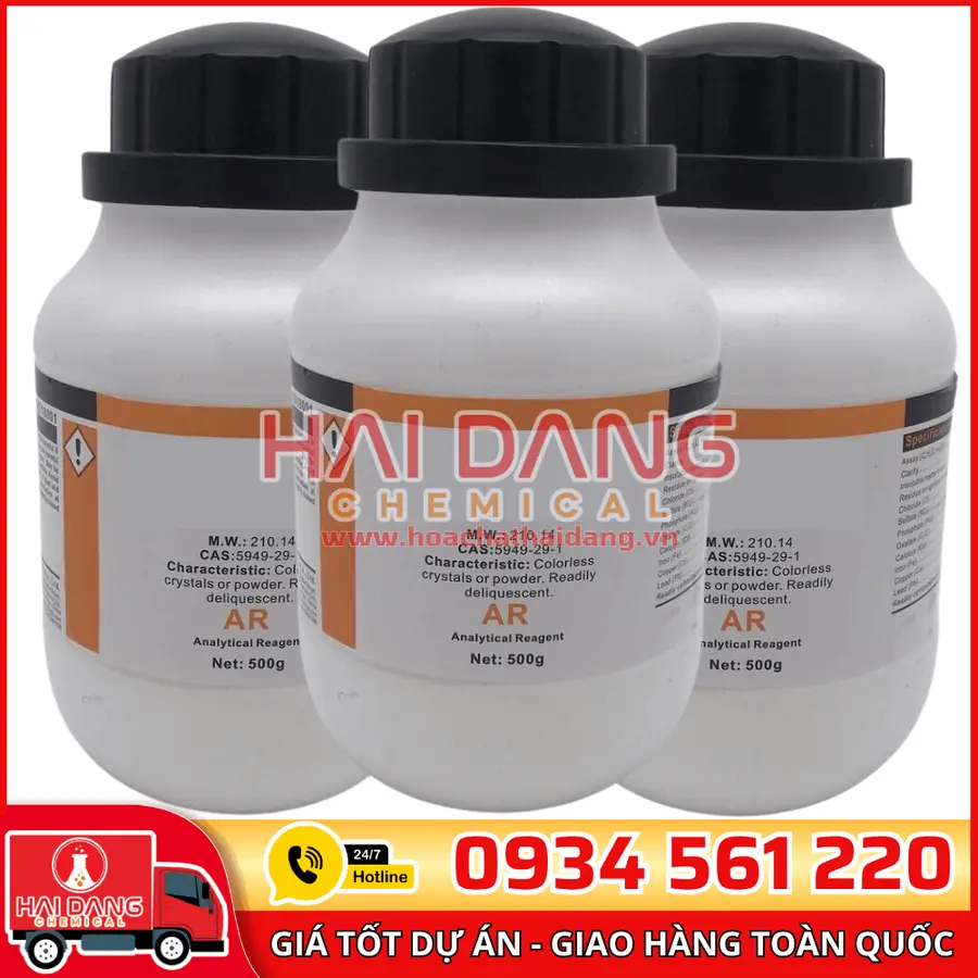 Ascorbic Acid C₆H₈O₆, lọ 500g - hãng Xilong