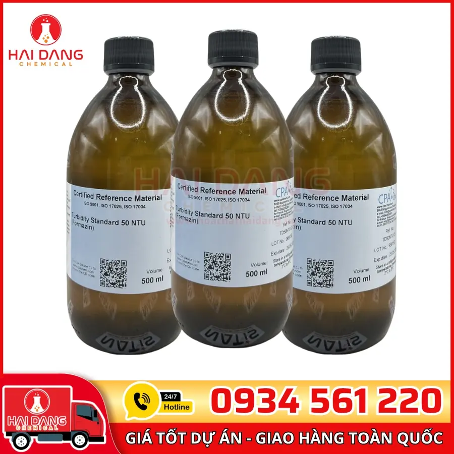 Dung dịch chuẩn Độ đục 50 NTU – Turbidity Standard 50 NTU (Formazin) 500 mL, Hãng CPAchem – Bulgaria